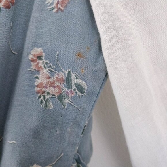 Gunne Sax Blue Floral Peasant Sleeve Midi Dress 9 - Picture 4 of 5